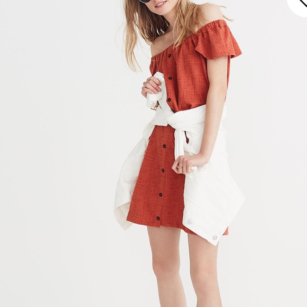 Madewell Texture & Thread off the shoulder dress